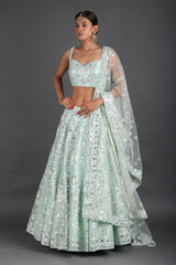 Green Lehenga with Foil Gota4352 video